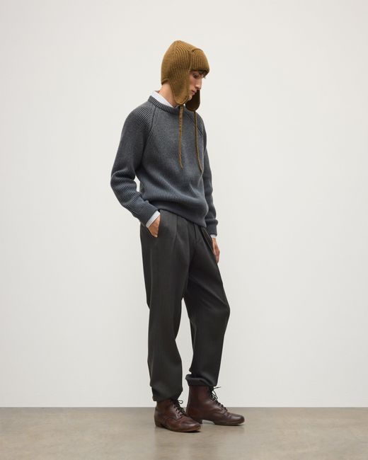 Johnstons Black Pioneer Ombre Cashmere Jumper for men