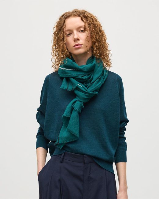 Johnstons Green Cyrus Float Edge Scarf