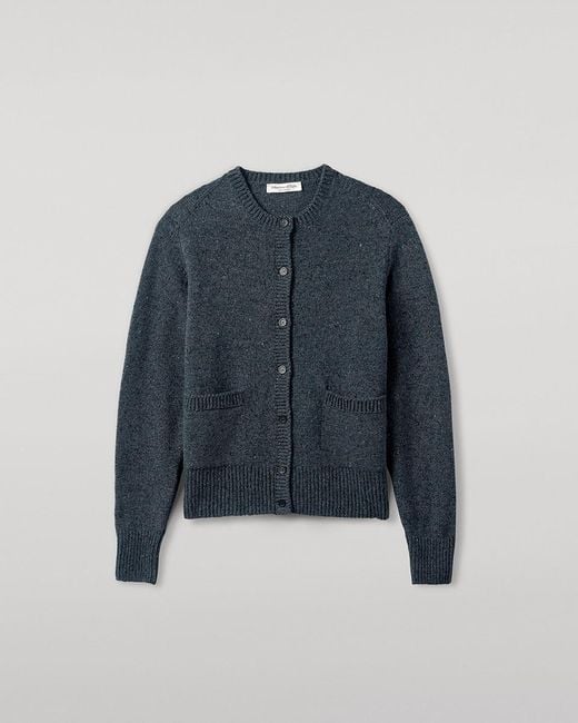 #1168 Johnstons of Elgin カシミヤカーディガン S 新品 Johnstons of Elgin レディース ブルー ドネガル・カシミヤ