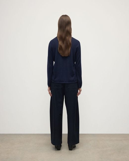 Johnstons Blue Superfine Cashmere Dark Jumper