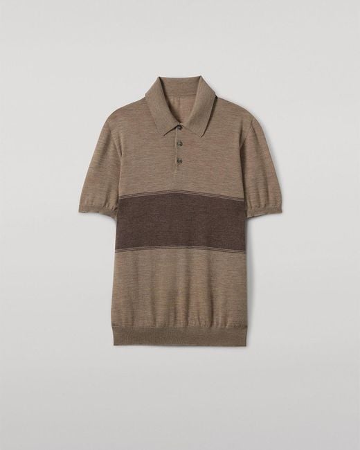 Johnstons Natural Mack Superfine Cashmere Polo Shirt for men