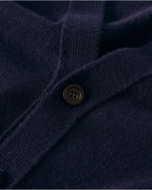 Johnstons White Rory Dark Classic Cashmere Cardigan for men