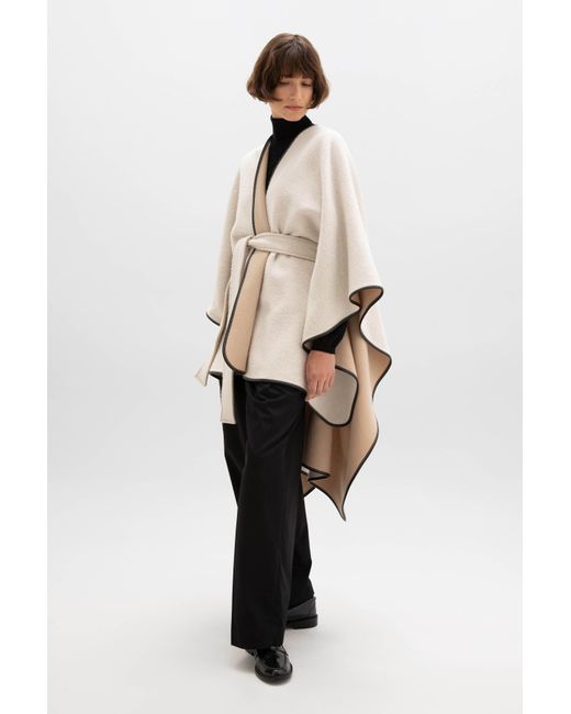 Johnstons Natural Belted Cream Cashmere Cape