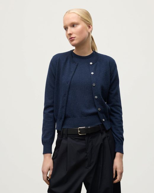 Johnstons Blue Iris Classic Cashmere Cardigan