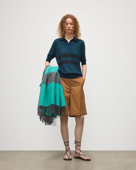 Johnstons Green Stripe Throw