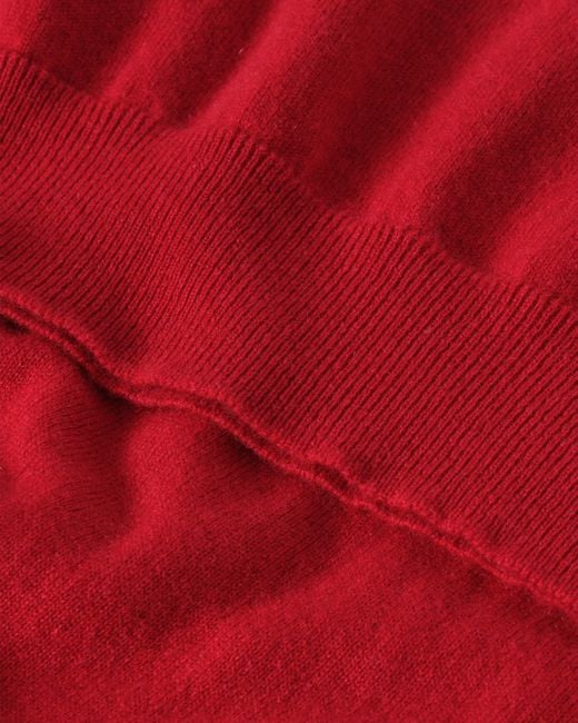 Johnstons Red Lunan Classic Cashmere V Neck Jumper