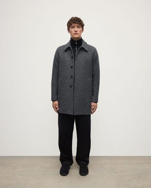 Johnstons Blue Wool Car Coat for men