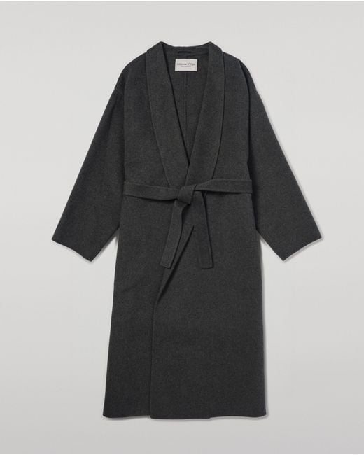 Johnstons White Mid Cashmere Wrap Coat