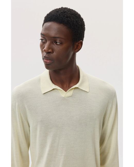 Johnstons Natural Superfine Cashmere Silk Poloshirt for men