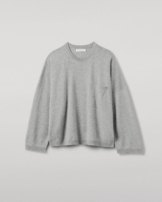 Johnstons Gray Gauzy Pocket Light Cashmere Jumper