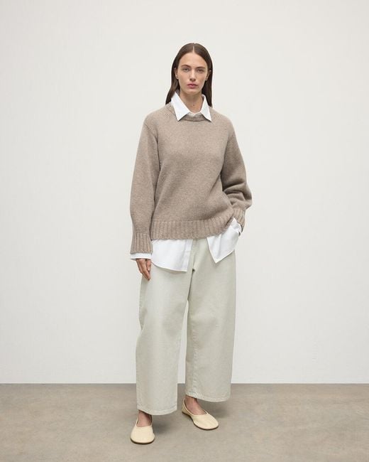 Johnstons White Relaxed Cashmere Jumper