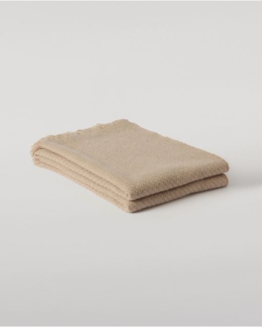 Johnstons Natural Yarrow Cashmere Throw