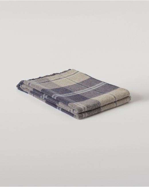 Johnstons Blue Double Face & Cream Lambswool Throw