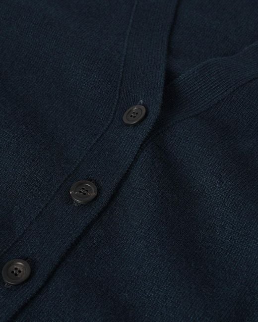 Johnstons Blue Milano Stitch Bottle Cashmere Cardigan