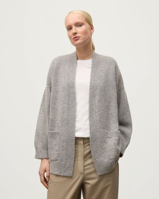 Johnstons White Bay Marl Cashmere & Cotton Cardigan