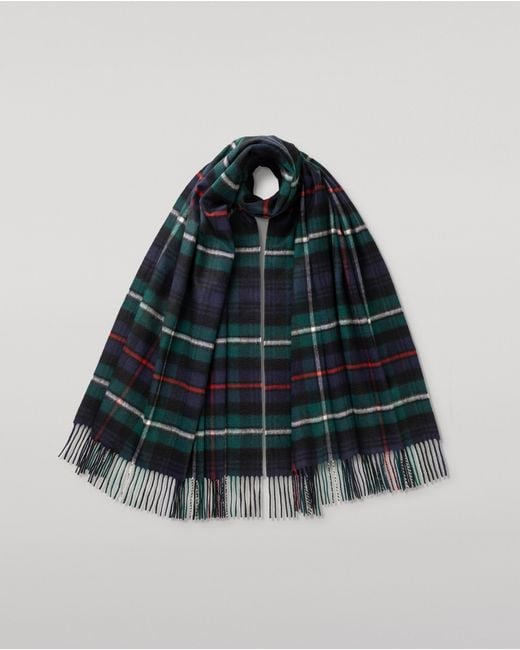 Johnstons Blue Mackenzie Tartan Cashmere Stole