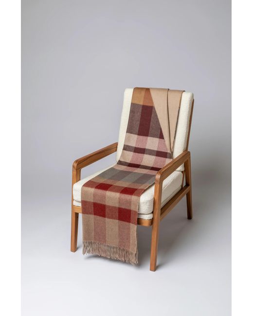 Johnstons Natural Check Reversible Cashmere Throw