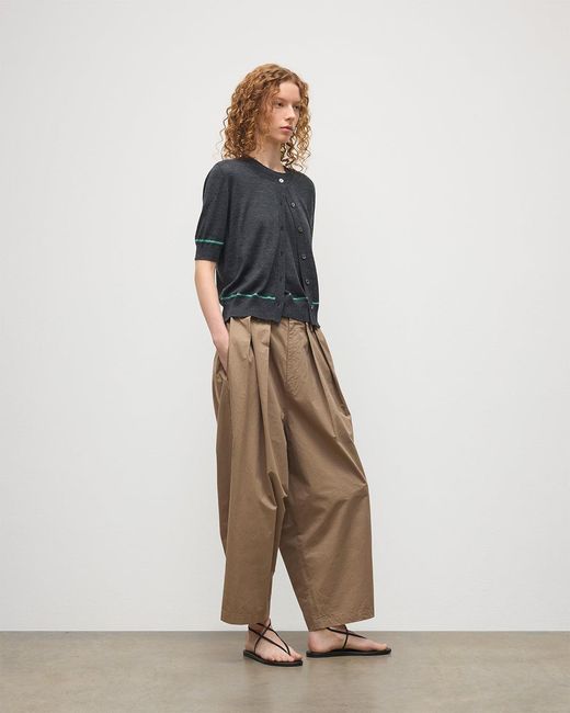 Johnstons Gray Brae Dark Merino Short Sleeve Cardigan