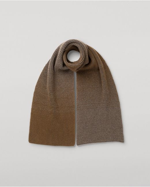 Johnstons Brown Pioneer Ombre Cashmere Scarf for men