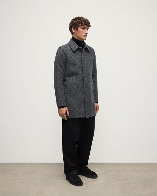 Johnstons Blue Wool Car Coat for men