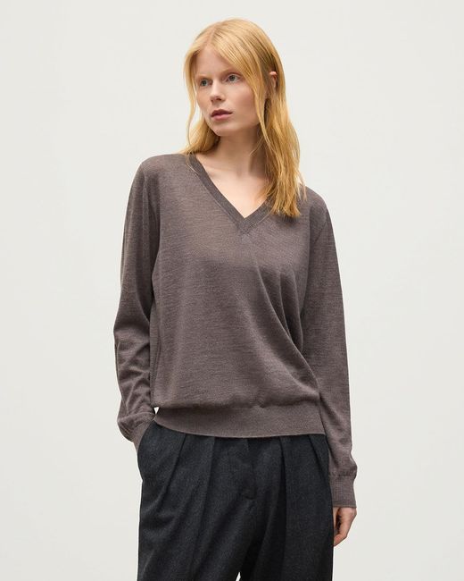 Johnstons White Beatrice Superfine Cashmere Jumper