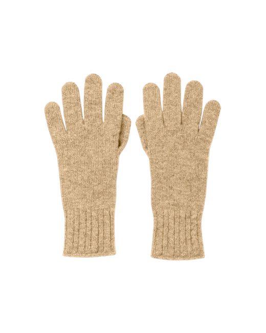 Johnstons White Cable Cuff Cashmere Gloves