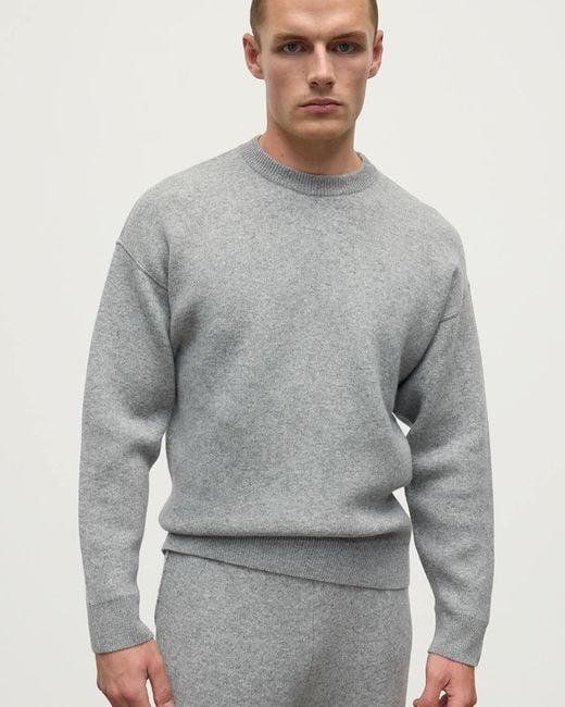 Johnstons Gray Double Face Light Sweatshirt for men