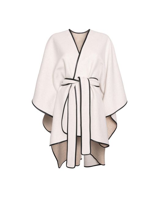 Johnstons Natural Belted Cream Cashmere Cape