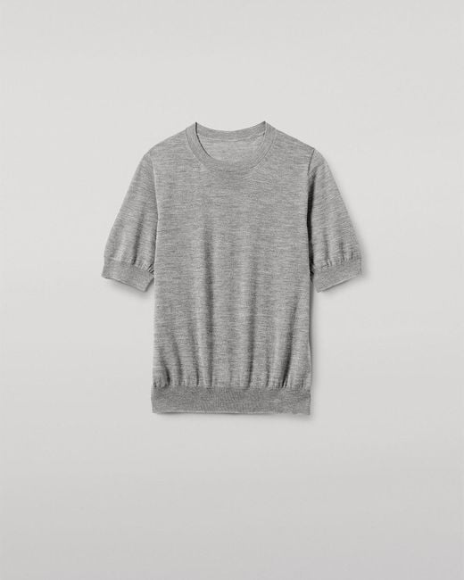 Johnstons White Honor Superfine Cashmere T-Shirt