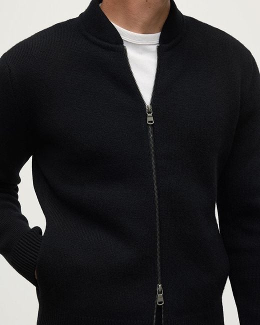 Johnstons Blue Cashmere Milano Stitch Zip Jacket for men