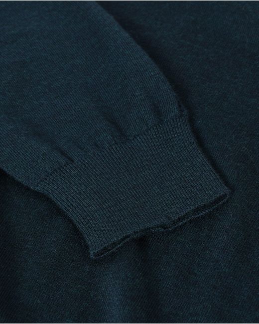 Johnstons Blue Beatrice Funnel Neck Superfine Cashmere Jumper