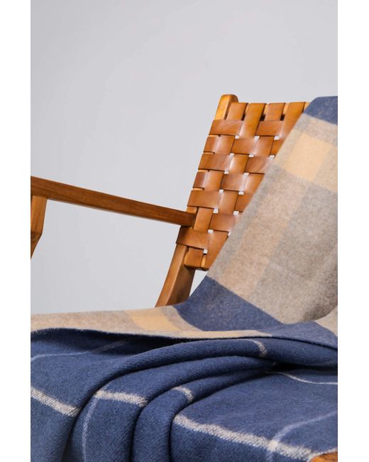 Johnstons Blue Double Face Lambswool Throw