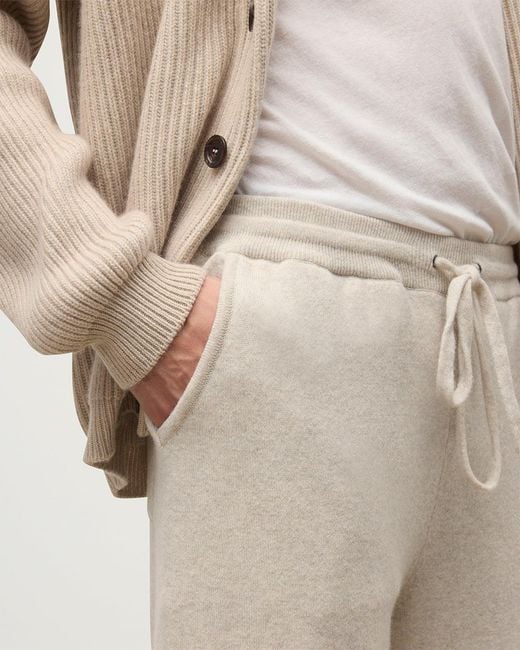 Johnstons White Kirk Natural Cashmere Sweatpants for men