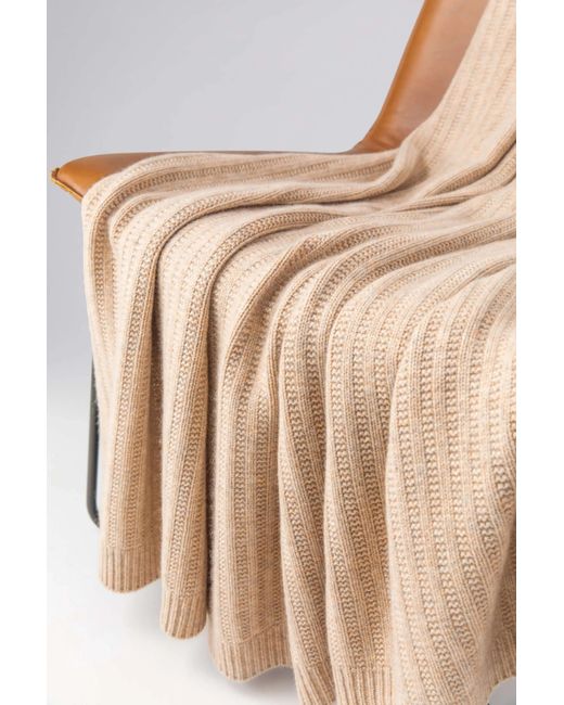 Johnstons Natural Texture Knitted Cashmere Throw
