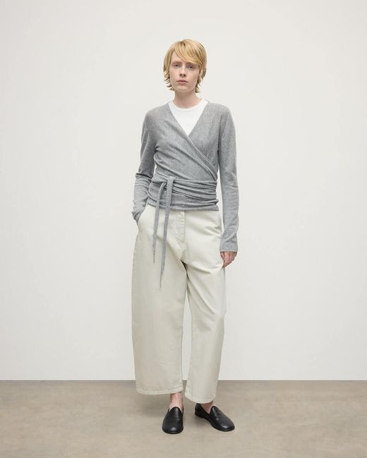 Johnstons White Ballet Wrap Light Cashmere Cardigan