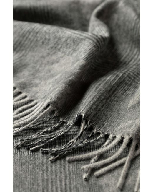 Johnstons Gray Merino Wool Highgrove Heritage Check Scarf