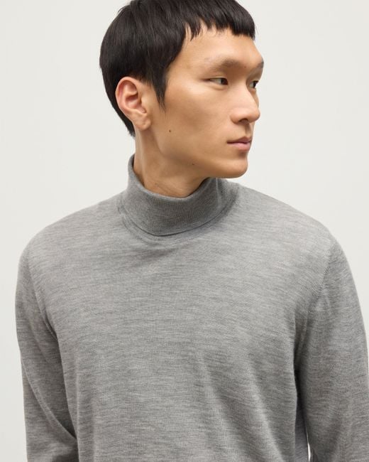 Johnstons Gray Fin Cashmere Roll Neck Jumper for men