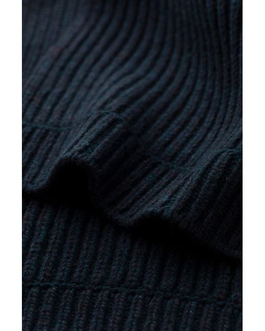 Johnstons Blue Donegal Cashmere Dark Knitted Scarf