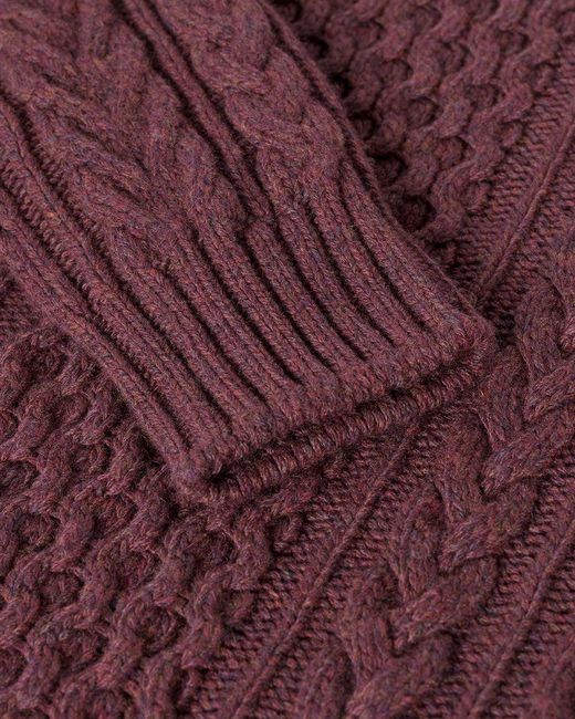 Johnstons Red Aran Cable Cashmere Jumper