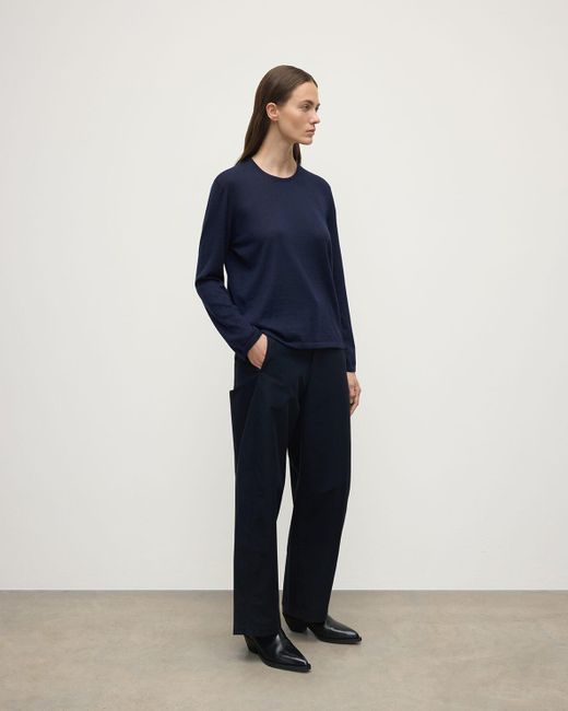 Johnstons Blue Superfine Cashmere Dark Jumper