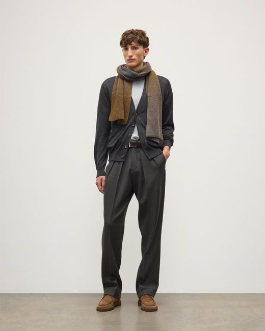 Johnstons Brown Pioneer Ombre Cashmere Scarf for men