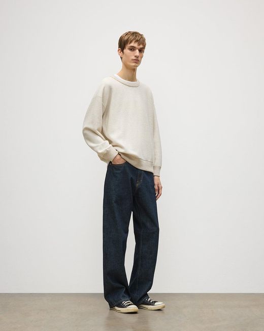 Johnstons White Liddell Cashmere Sweatshirt for men