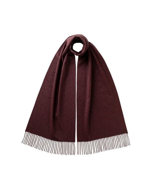 Johnstons Red Wide Cashmere Scarf