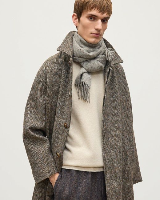 Johnstons Gray Lofty Twill Cashmere Scarf