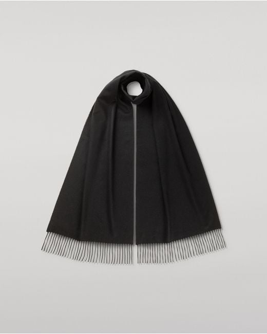 Johnstons Black Merino Wool Scarf