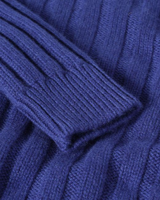 Johnstons Blue Peel Cashmere Jumper for men