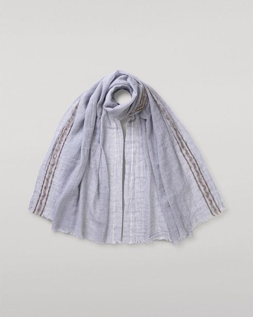 Johnstons White Cyrus Float Edge Scarf