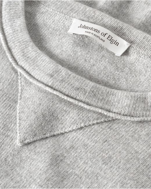 Johnstons White Stella Pale Cashmere Sweatshirt