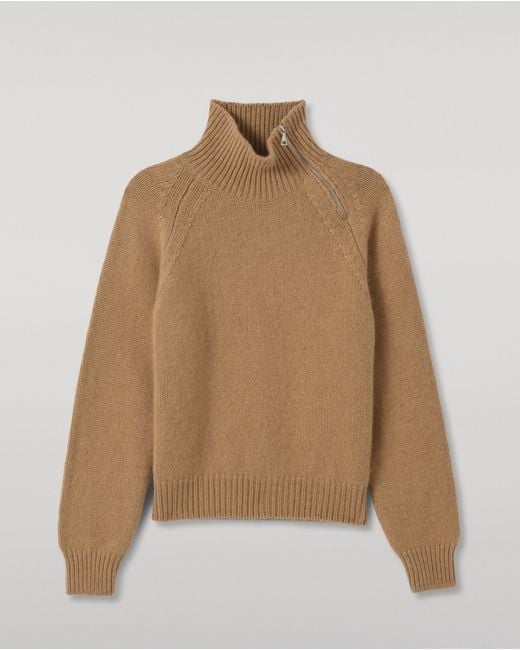 Johnstons White Mellis Camel Marble Cashmere & Cotton Jumper