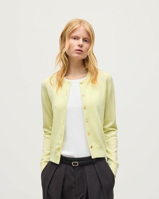 Johnstons White Iris Classic Cashmere Cardigan